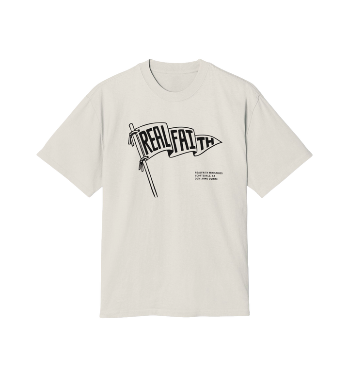 Real Faith Flag Tee — Vintage Christian Graphic T-Shirt