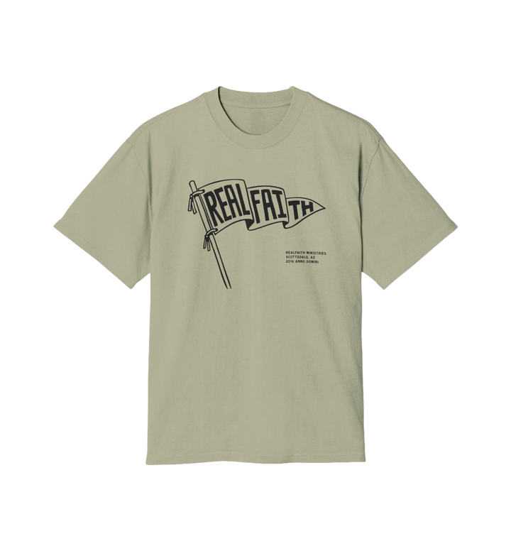 Real Faith Flag Tee — Vintage Christian Graphic T-Shirt