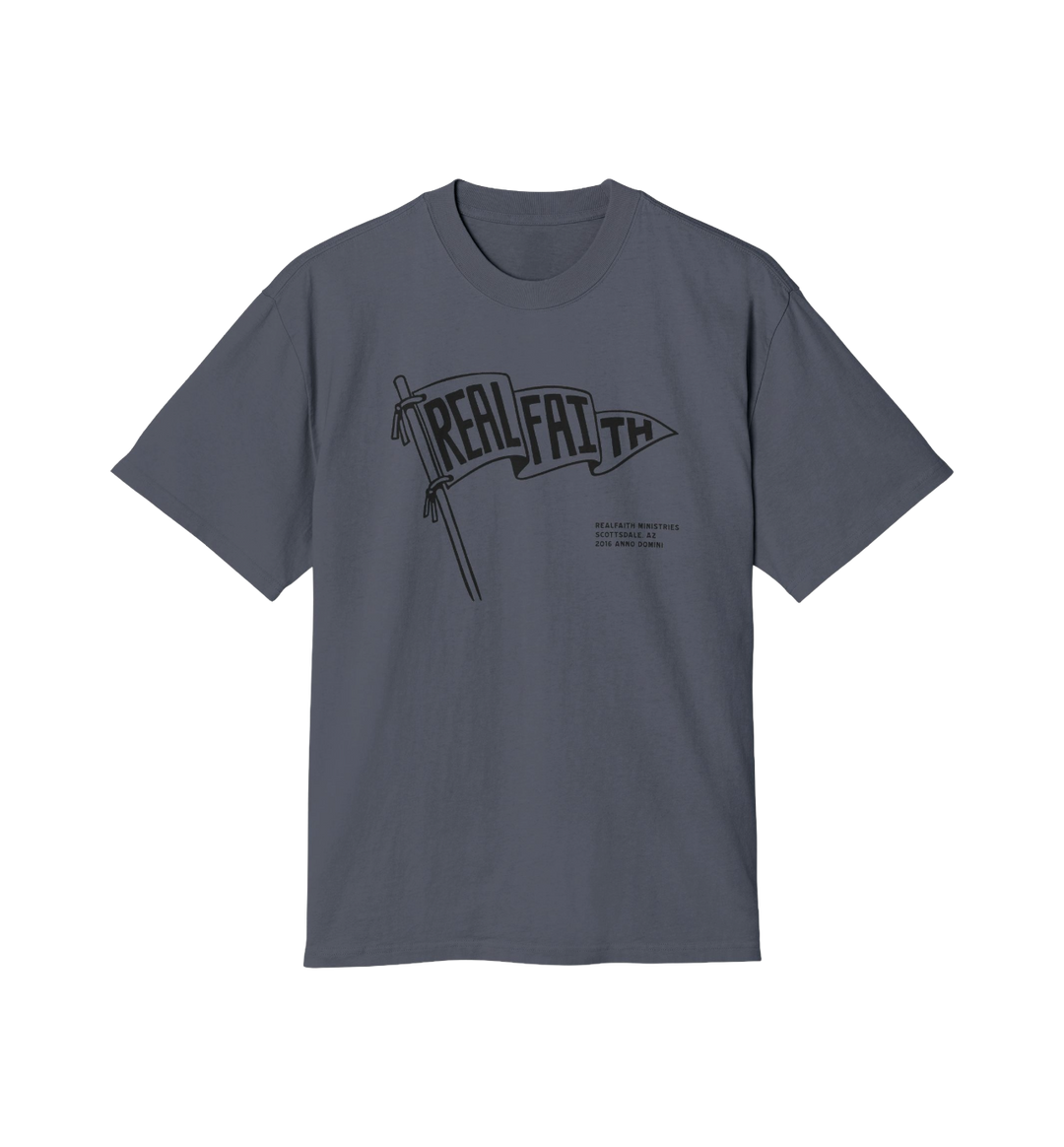 Real Faith Flag Tee — Vintage Christian Graphic T-Shirt
