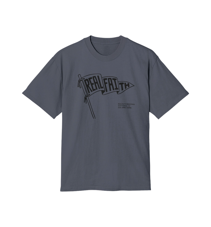 Real Faith Flag Tee — Vintage Christian Graphic T-Shirt