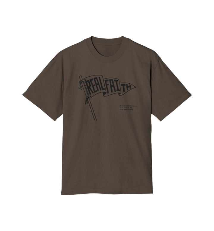 Real Faith Flag Tee — Vintage Christian Graphic T-Shirt