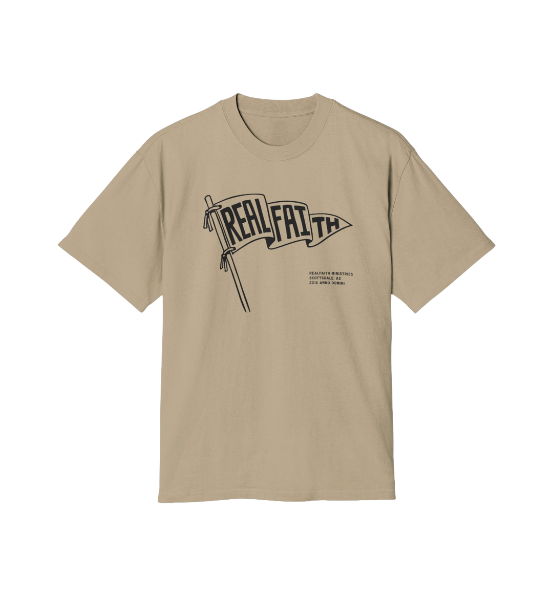 Real Faith Flag Tee — Vintage Christian Graphic T-Shirt