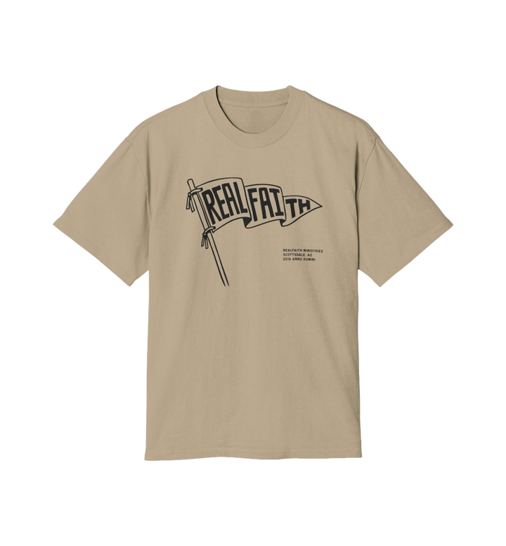Real Faith Flag Tee — Vintage Christian Graphic T-Shirt