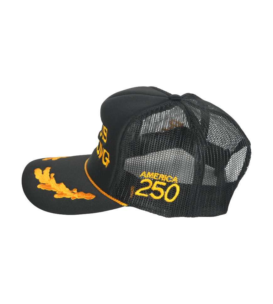 Jesus is King Black &amp; Gold Hat